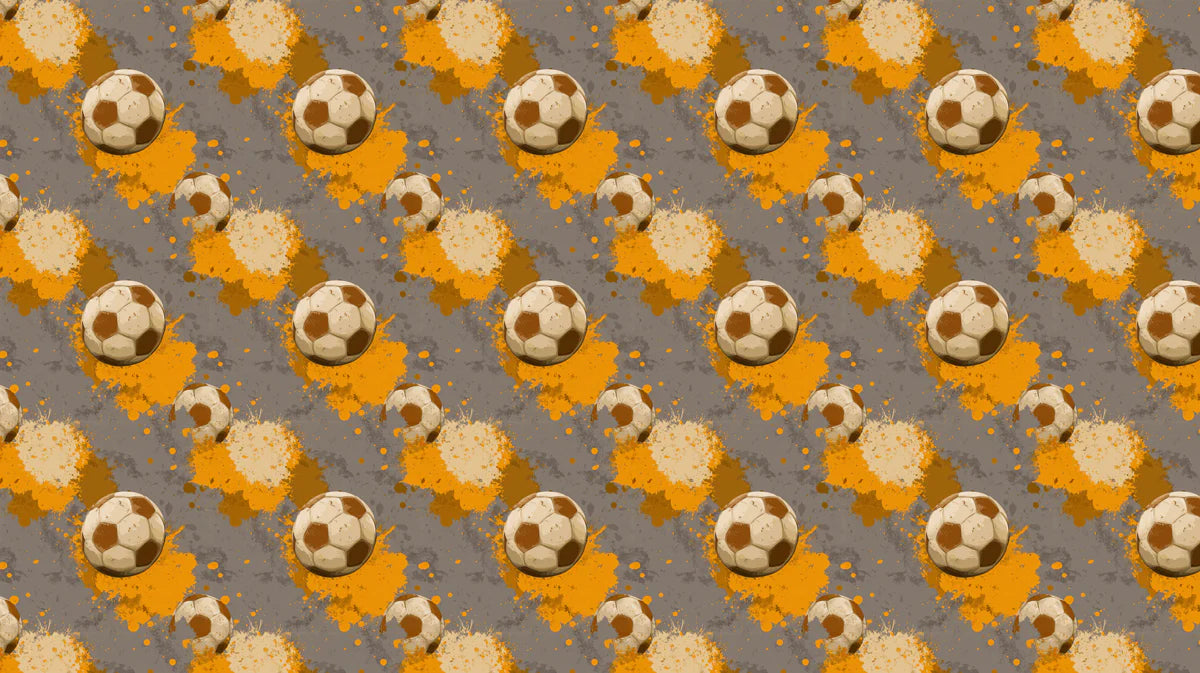 Distressed Soccer Ball Mural Wallpaper — Vintage Grunge Sports Pattern Mural Wallpaper - room preview 04