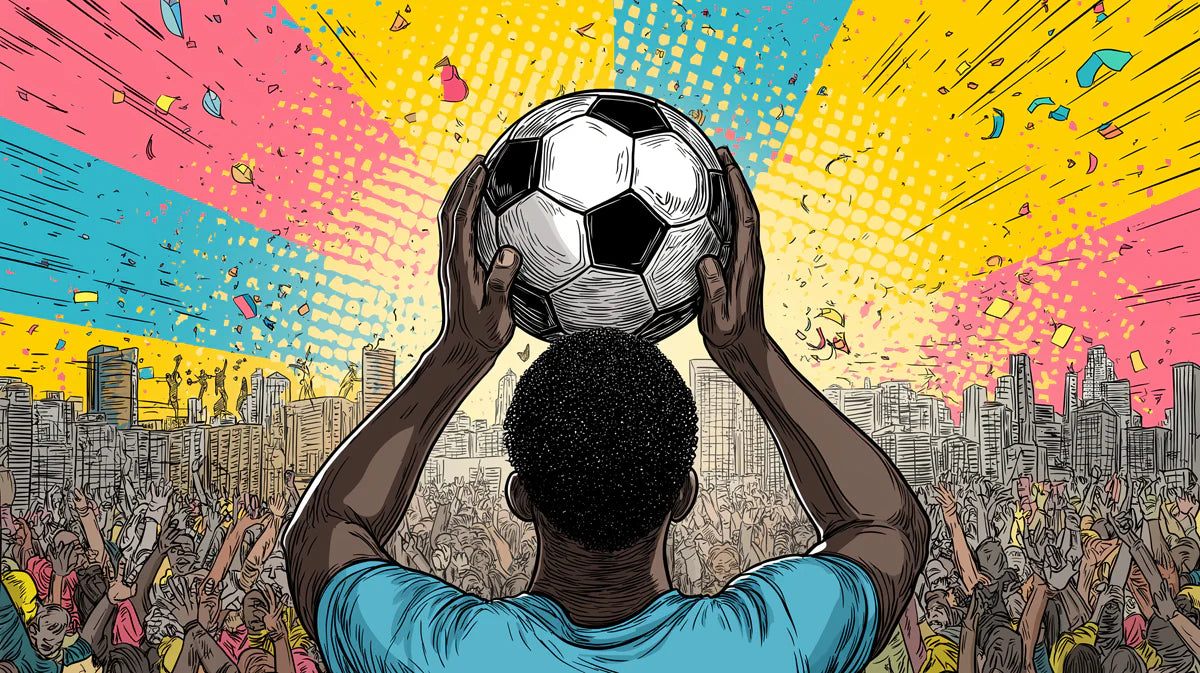 Stadium Victory Mural Wallpaper — Pop Art Soccer Celebration Mural Wallpaper - room preview 04