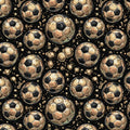 Golden Soccer Ball Repeat Mural Wallpaper — Luxurious Sports Motif Mural Wallpaper - room preview 04