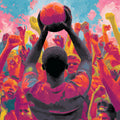 Triumphant Crowd Pop Art Mural Wallpaper — High Energy Sport Design Mural Wallpaper - room preview 04