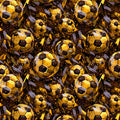 Metallic Gold Soccer Ball Mural Wallpaper — Dynamic Abstract Pattern Mural Wallpaper - room preview 04