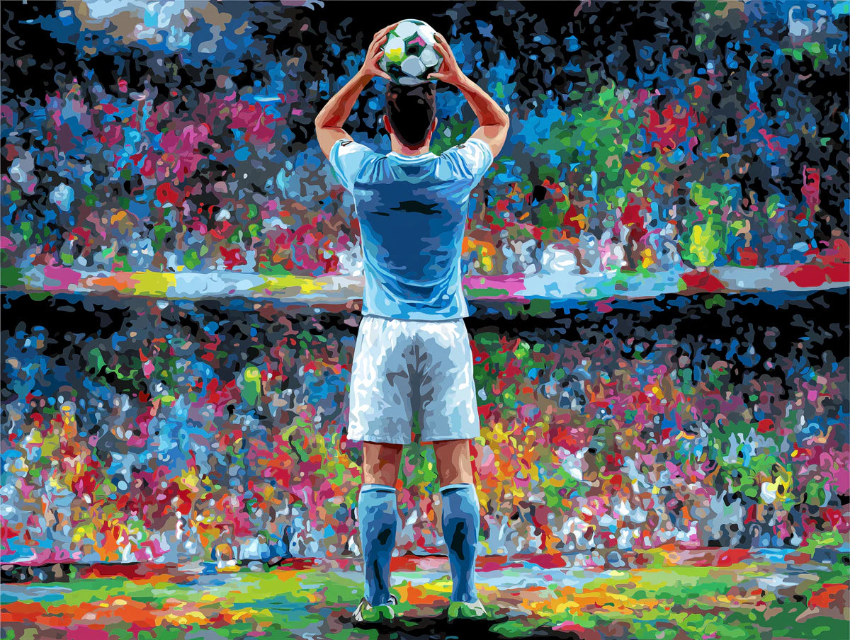 Stadium Celebration Mural Wallpaper — Impressionist Sports Art Mural Wallpaper - room preview 04