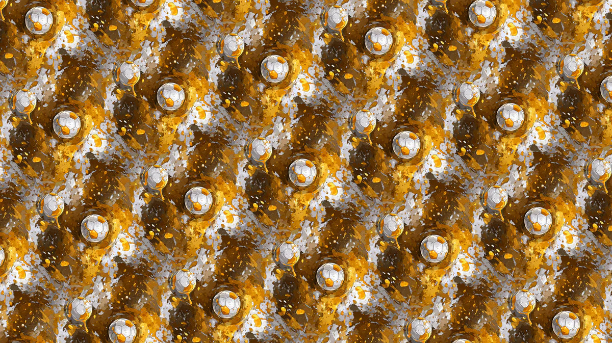 Golden Splatter Soccer Ball Mural Wallpaper — Sporty Modern Design Mural Wallpaper - room preview 04