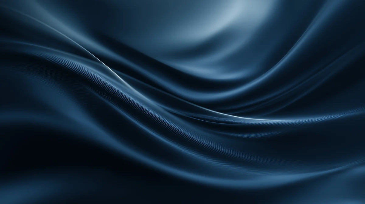 Fluid Indigo Wave Mural Wallpaper — Smooth Abstract Silk Effect Mural Wallpaper - room preview 04