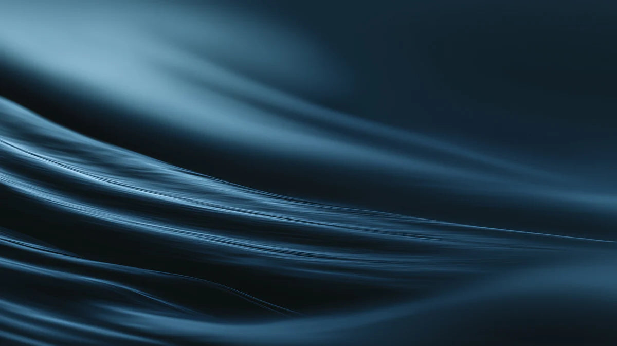 Fluid Silk Waves Mural Wallpaper — Dark Navy Abstract Decor Mural Wallpaper - room preview 04