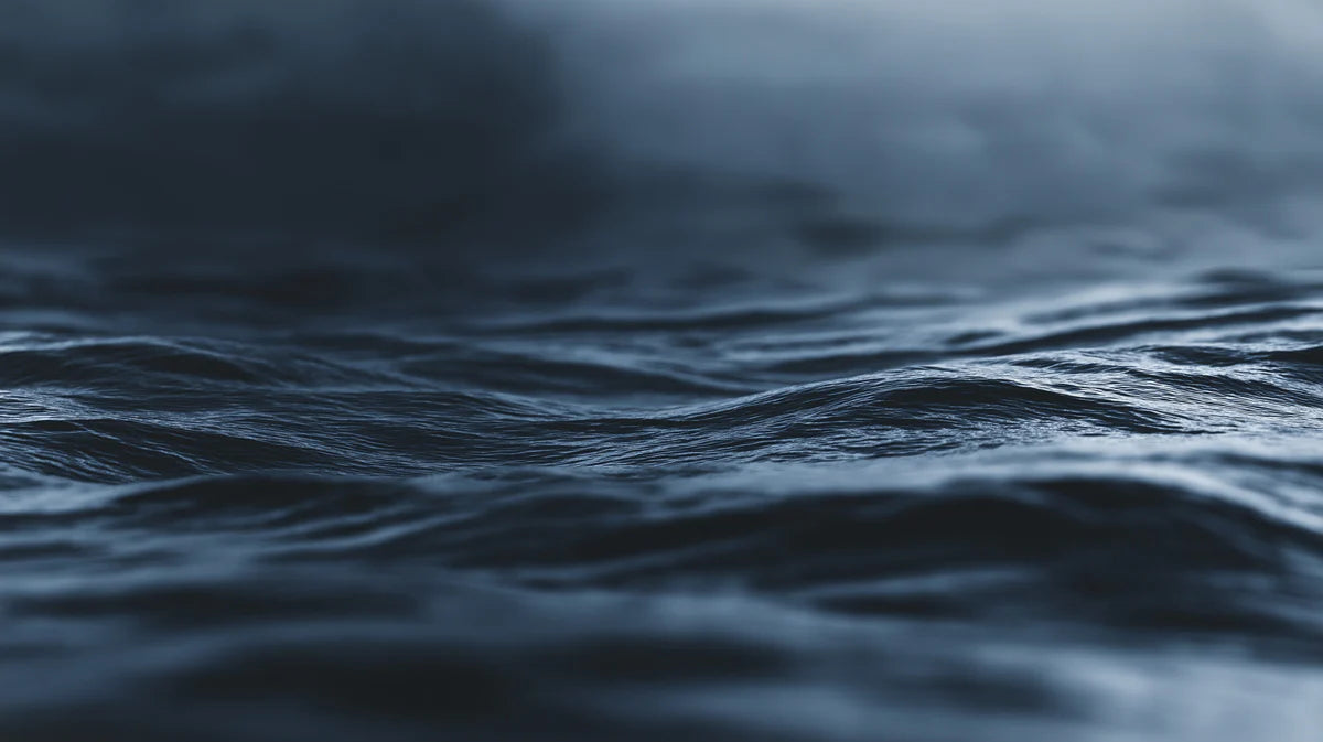Midnight Ocean Wave Mural Wallpaper —Moody Cinematic Seascape Mural Wallpaper - room preview 04