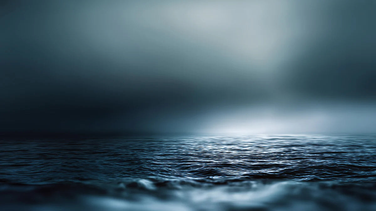 Misty Ocean Horizon Mural Wallpaper — Cinematic Seascape Mural Wallpaper - room preview 04