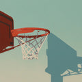 Minimalist Basketball Hoop Mural Wallpaper — Graphic Pop Art Style Mural Wallpaper - room preview 04