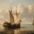 Dutch Golden Age Seascape Mural Wallpaper — Oil Painting Aesthetic Mural Wallpaper - room preview 04