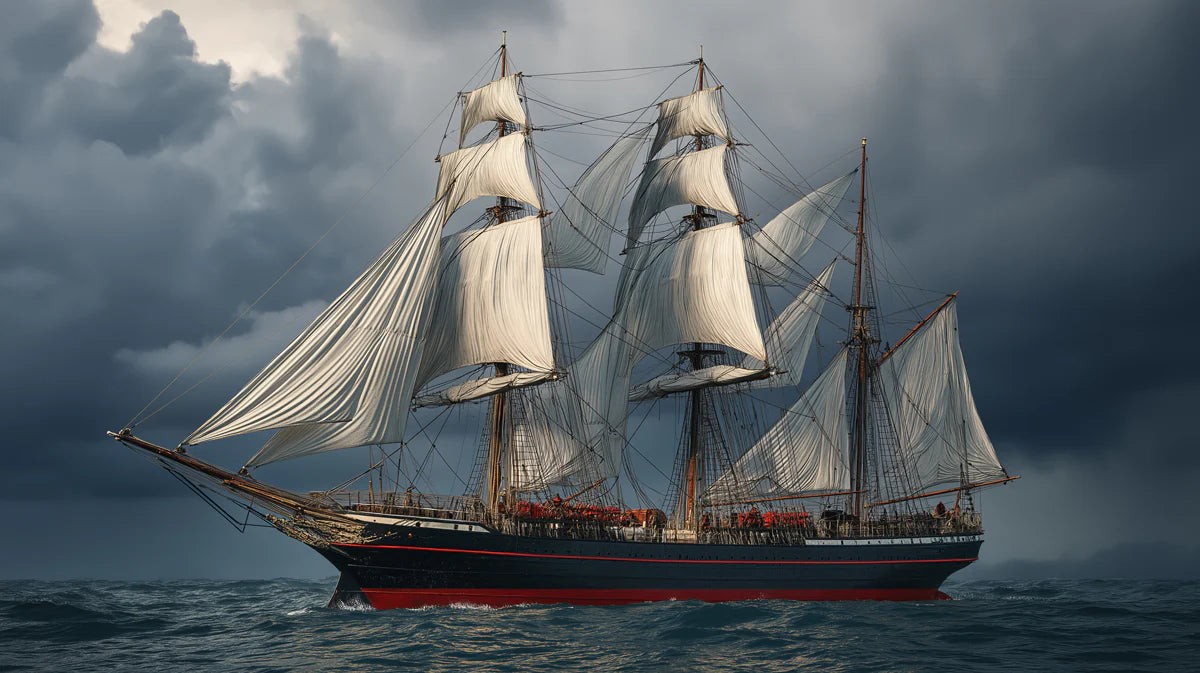 Stormy Seas Tall Ship Mural Wallpaper — Dramatic Marine Art Mural Wallpaper - room preview 04