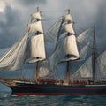 Stormy Seas Tall Ship Mural Wallpaper — Dramatic Marine Art Mural Wallpaper - room preview 04