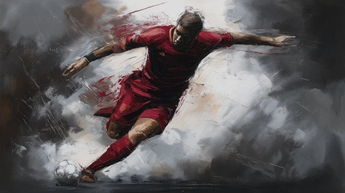 Dynamic Soccer Action Mural Wallpaper — Expressionist Athletic Art Mural Wallpaper - room preview 04