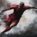Dynamic Soccer Action Mural Wallpaper — Expressionist Athletic Art Mural Wallpaper - room preview 04