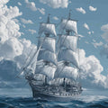 Tall Ship at Sea Mural Wallpaper — Cinematic Marine Artwork Mural Wallpaper - room preview 04