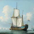 Dutch Maritime Seascape Mural Wallpaper — Historical Art Oil Painting Mural Wallpaper - room preview 04