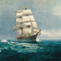 Tall Ship at Sea Mural Wallpaper — Impressionistic Marine Art Mural Wallpaper - room preview 04