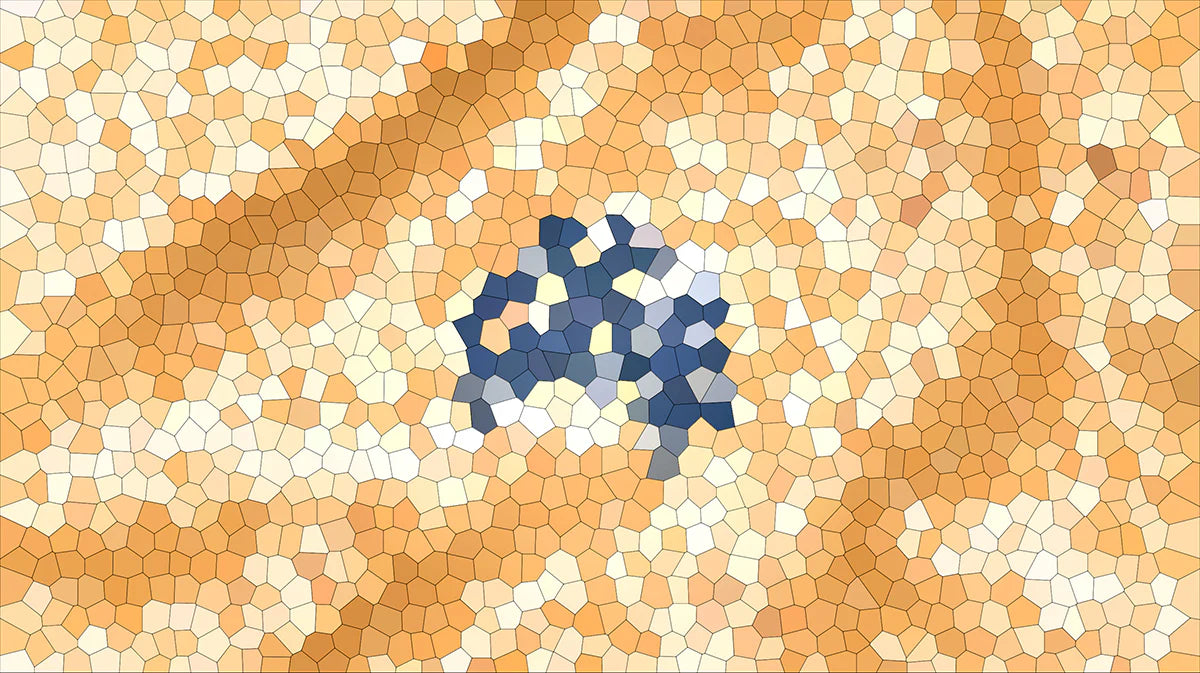 Stained Glass Mosaic Mural Wallpaper — Warm Amber Geometric Design Mural Wallpaper - room preview 04