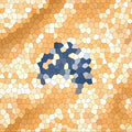 Stained Glass Mosaic Mural Wallpaper — Warm Amber Geometric Design Mural Wallpaper - room preview 04