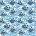 Soccer Ball and Wave Mural Wallpaper — Dynamic Blue Sports Motif Mural Wallpaper - room preview 04