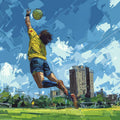 Goalkeeper Action Mural Wallpaper — Expressionist Urban Sport Design Mural Wallpaper - room preview 04