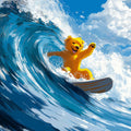 Surfing Teddy Bear Mural Wallpaper — Whimsical Ocean Adventure Mural Wallpaper - room preview 04