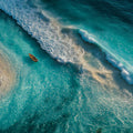 Aerial Turquoise Cove Aerial Mural Wallpaper — Coastal Calm Mural Wallpaper - room preview 04