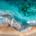 Aerial Ocean Waves Mural Wallpaper —Tropical Coastal Scene Mural Wallpaper - room preview 04