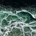 Aerial Ocean Wave Mural Wallpaper — Moody High Contrast Sea Foam Mural Wallpaper - room preview 04