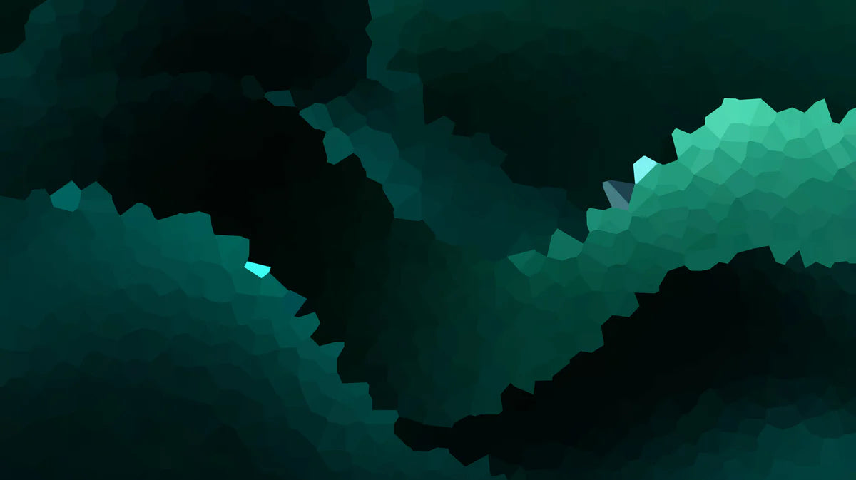 Deep Teal Geometric Mosaic Mural Wallpaper — Moody Abstract Design Mural Wallpaper - room preview 04
