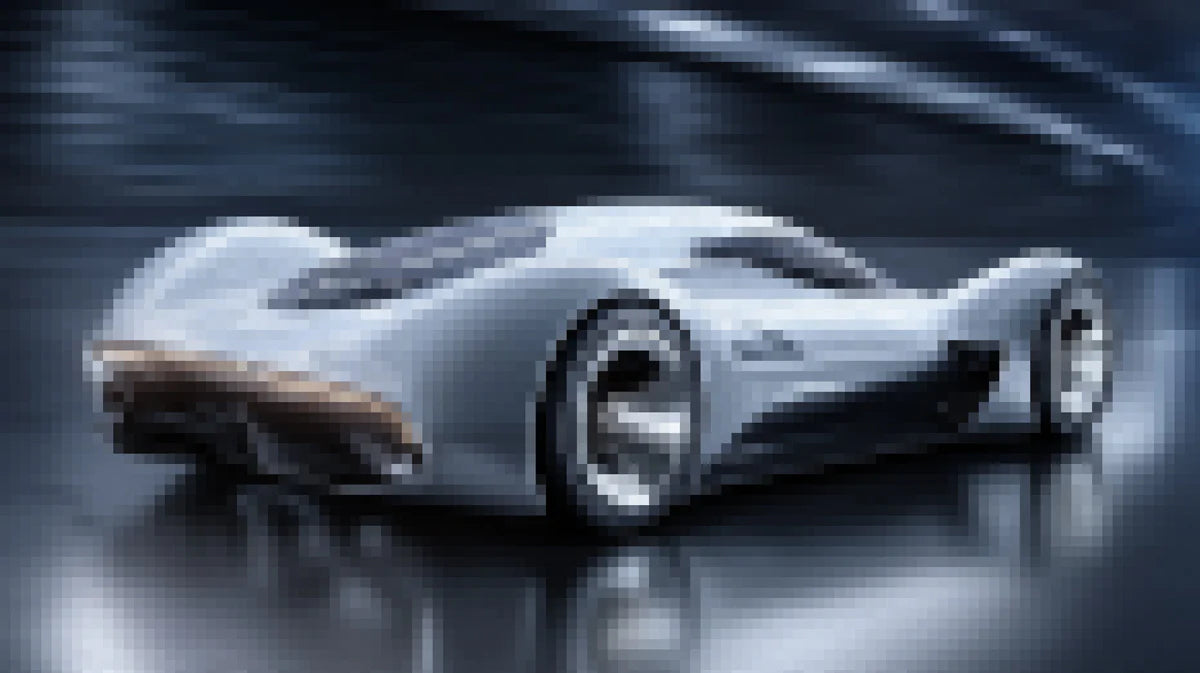 Pixelated Futuristic Supercar Mural Wallpaper — Modern Motion Art Mural Wallpaper - room preview 04