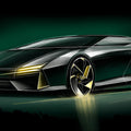 Futuristic Sports Car Sketch Mural Wallpaper —Modern Automotive Art Mural Wallpaper - room preview 04