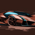Sportscar Concept Sketch Mural Wallpaper —Artistic Automotive Design Mural Wallpaper - room preview 04