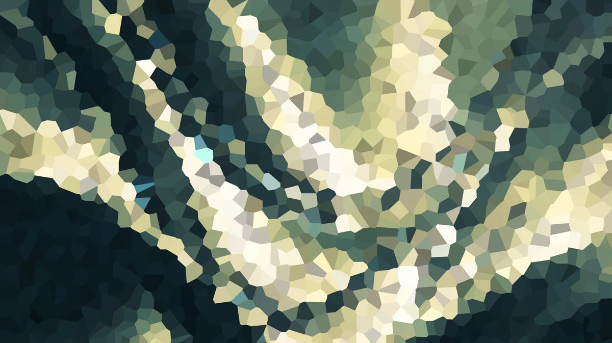 Abstract Geometric Mosaic Mural Wallpaper — Dark Teal and Ochre Mural Wallpaper - room preview 04