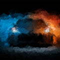 Headlight Clash Mural Wallpaper — Expressionist Oil Paint Design Mural Wallpaper - room preview 04