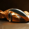 Copper Hypercar Oil Painting Mural Wallpaper — Sleek Modern Art Mural Wallpaper - room preview 04