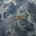 Lone Kayaker Oil Painting Mural Wallpaper — Expressive Water Swirls Mural Wallpaper - room preview 04