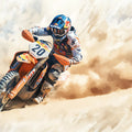 Desert Motocross Action Mural Wallpaper — High-Speed Artistic Decor Mural Wallpaper - room preview 04