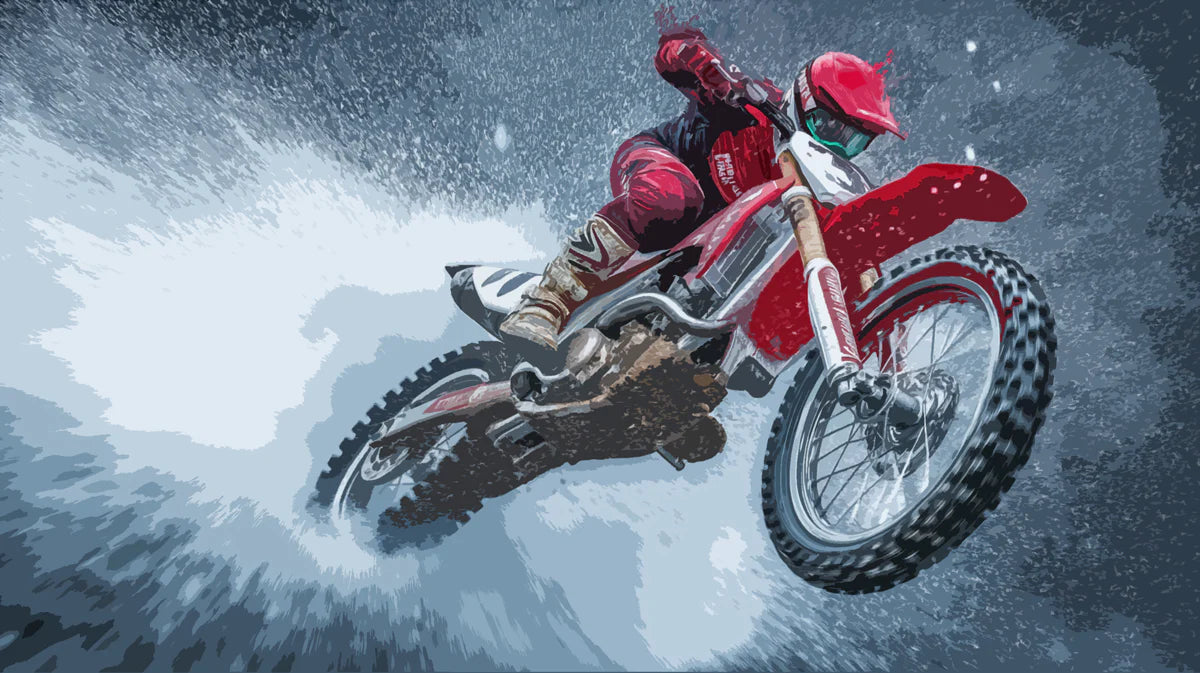 Motocross Action Mural Wallpaper — High-Octane Sport Illustration Mural Wallpaper - room preview 04
