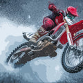 Motocross Action Mural Wallpaper — High-Octane Sport Illustration Mural Wallpaper - room preview 04