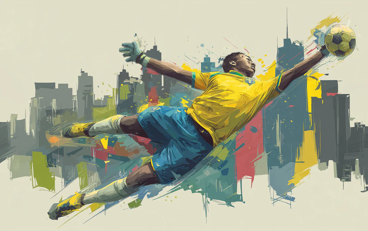 Goalkeeper Action Mural Wallpaper — Vibrant Pop Expressionism Mural Wallpaper - room preview 04