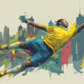 Goalkeeper Action Mural Wallpaper — Vibrant Pop Expressionism Mural Wallpaper - room preview 04