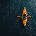 Solo Kayaker Oil Painting Mural Wallpaper — Expressive Water Motion Mural Wallpaper - room preview 04