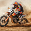 Desert Motocross Dust Trail Mural Wallpaper — High-Octane Action Mural Wallpaper - room preview 04