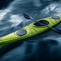 Neon Kayak on Dark Water Mural Wallpaper — Dynamic Oil Painting Mural Wallpaper - room preview 04