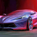 Neon Sports Car Sketch Mural Wallpaper — Bold Automotive Art Mural Wallpaper - room preview 04