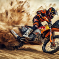 Desert Motocross Action Mural Wallpaper — High Energy Rally Design Mural Wallpaper - room preview 04