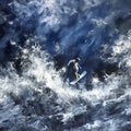 Snowboarder Powder Storm Mural Wallpaper — Dramatic Oil Paint Art Mural Wallpaper - room preview 04
