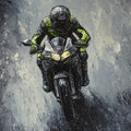 High-Speed Racer Oil Painting Mural Wallpaper — Dynamic Artistic Mural Wallpaper - room preview 04
