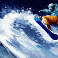 Snowboarder Action Mural Wallpaper — Expressionist Mountain Art Mural Wallpaper - room preview 04