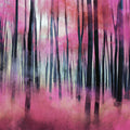 Abstract Magenta Forest Mural Wallpaper — Surreal Watercolor Landscape Mural Wallpaper - room preview 04